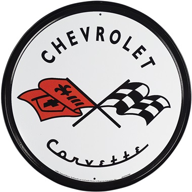 Chevrolet Corvette Aluminum-Style Sign - 11-3/4" Dia
